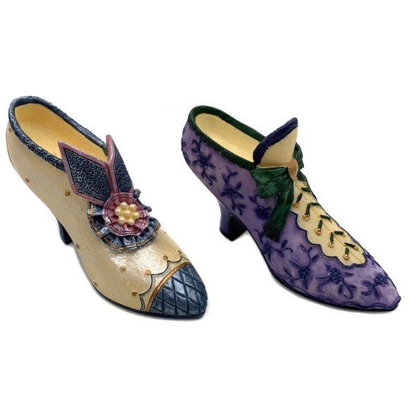 Cute Collectible Mini High Heel Decorative Victorian Shoes - 3.5 inches - Picture 1 of 6
